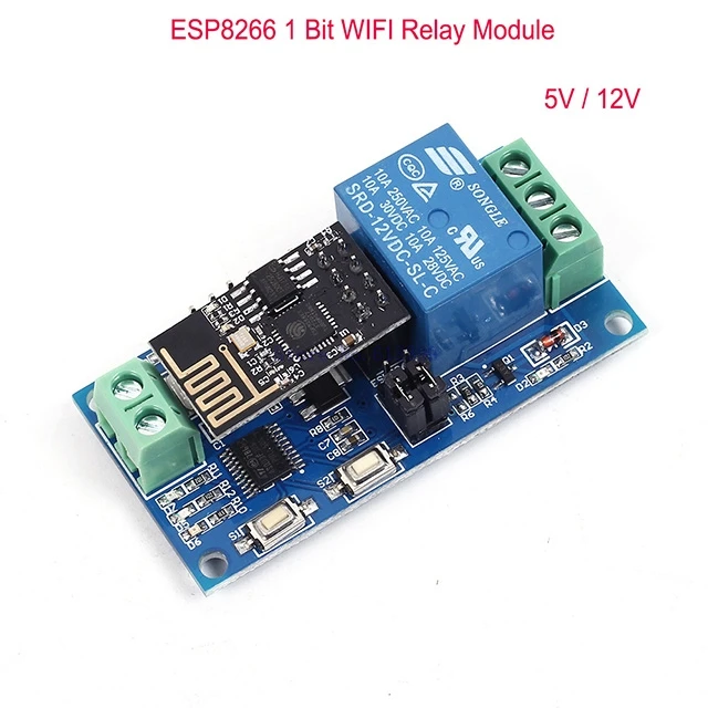 

A7-- ESP8266 WIFI Relay Module Intelligent Home Mobile APP Remote Control Switch Smart Home IOT Transmission DC 5V/12V 1-Way