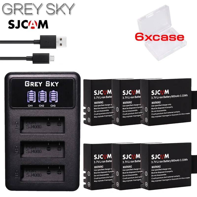 3.7v 900mAh bateria SJ4000 Battery SJ5000 SJ6000 Wifi +LCD 3lots usb charger for SJCAM sj 4000 5000 6000 7000 8000 sj9000 M10 |