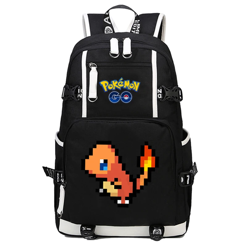 Игра Pokemon GO Карманный Monste Пикачу рюкзак Charizard холщовый принт мужской женский рюкзак дорожная сумка рюкзак - Цвет: H
