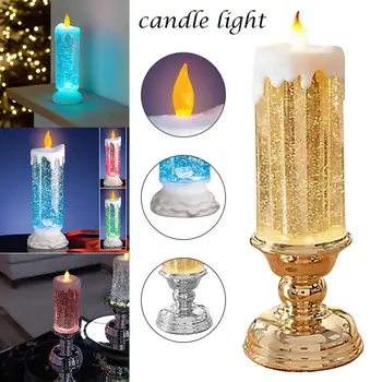 

Rechargeable Colour Electronic LED Waterproof Candle With Glitter Colour Changing LED Water Candle Family Romantic Decoration