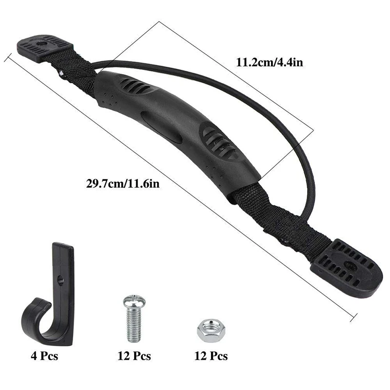 4 шт. каяк ручки Hardwares черный морской боковое Крепление для переноски весло парк