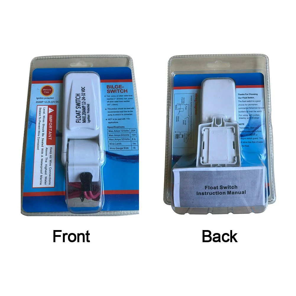 

Boat On Off Automatic For Bilge Pump Marine Float Switch Leakproof Electric DC Water Level Portable 12V 24V 32V Controller