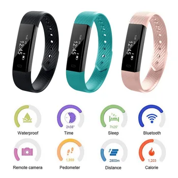 

Gosear Smart Fitness Bracelet Watch with Pedometer Heart Rate Sleep Monitor Blood Pressure Bluetooth Health Smart Band