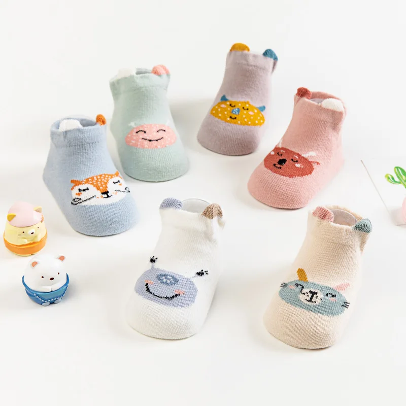 

Cute Cartoon Monster Infant Baby Socks Combed Cotton Baby Socks Infant Toddler Anti Slip Socks 0-3 Years New Arrival