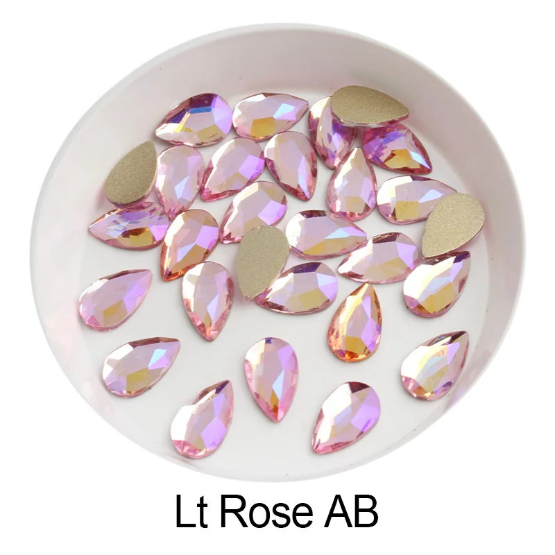 30pcs Crystal Nail Rhinestones 3D Strass Fat Water Drop Stones AB Manicure Nail Art Decoration Charms Gem Jewelry Accessories