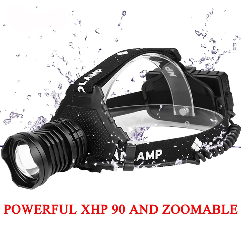 Z15 2064 XHP90 светодиодный налобный фонарь самый мощный 32 Вт 7800 лм налобный фонарь zoom power bank 18650 мАч аккумулятор