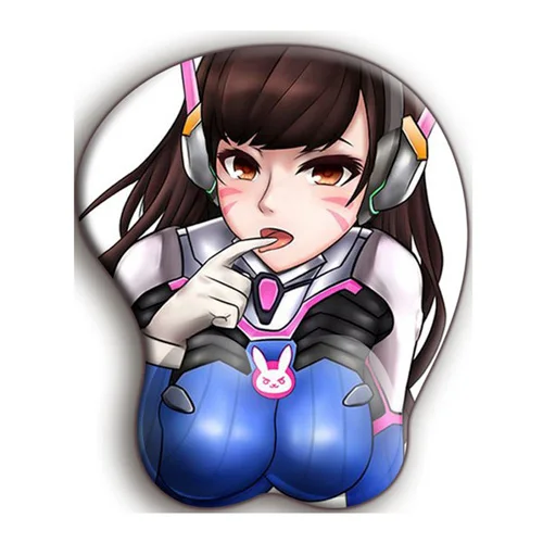 

OW Overwatch DVA Song Hana D.VA Sexy Chest Soft Gel 3D Gaming Mouse Pad Ergonomic Mousepad with Wrist Support