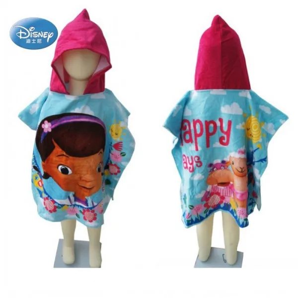 Doc McStuffins Disney/банное полотенце в черный и красный горошек с Минни Маус, хлопок, с капюшоном, для маленьких мальчиков и девочек, детское пляжное/бильярдное полотенце/накидка - Цвет: Doc McStuffins