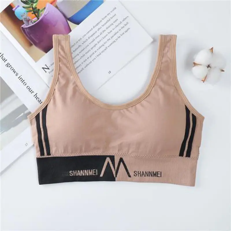 Women's Cotton Underwear Lace Top Sports Bra Girls Comfort Fashion Tank Up Seamless Sports Top Brassiere Sexy Tube Tops