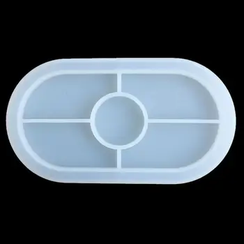 

High Mirror Elliptical Storage Plate Mold Crystal Epoxy Molds DIY Coaster Making