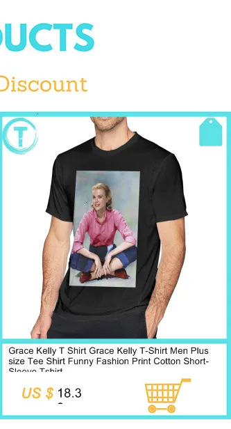 Grace Kelly футболка Grace Kelly Футболка с принтом Большая мужская футболка из 100 хлопка с коротким рукавом забавная футболка