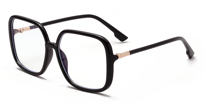 black with clear Peekaboo, черные, большие, квадратные очки, женские, прозрачные, Ретро стиль, анти-синий светильник, очки, мужские, оправа, розовые, прозрачные линзы, Прямая поставка - Цвет оправы: black with clear