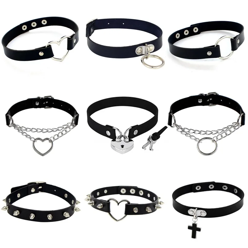 Sexy Punk Girl Choker Collar Leather Choker Bondage Cosplay Goth Jewelry Women Gothic Male Necklace Harajuku Accessories