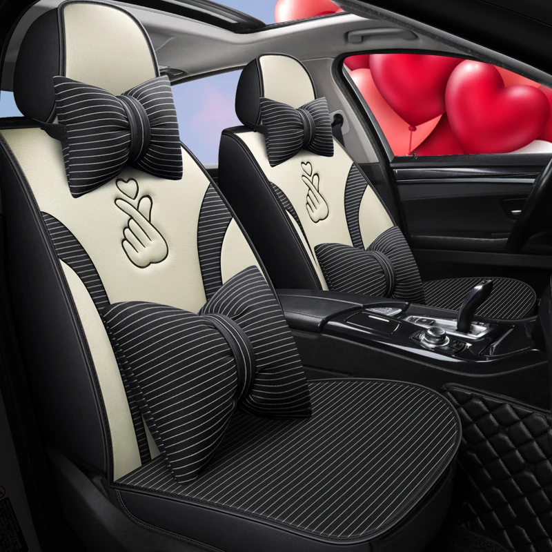 

Full Coverage PU Leather car seat cover flax fiber auto seats covers for Opel adam opel corsa astral astra insignia mokka