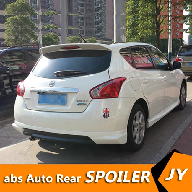 Для NISSAN Versa спойлер 2011 2015 Tiida с светильник высокого качества ABS Материал заднее