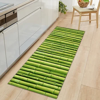 

Long Kitchen Mat Flannel Floor Mat Carpet Bamboo grass Home Doormat Morden Rug Bedroom Living Room Bath Floor Mats Tatami Tapete