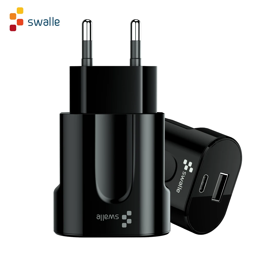 

Swalle Quick Charge 3.0 USB & Type-C 2 in 1 Charger 5V 3.1A for Huawei 30W QC 3.0 Quick Charger PD 3.0 Fast Charger for iPhone