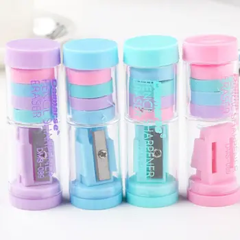 

Candy Color Pencil Sharpener With Erasers Kawaii Pencil Sharpener For Girls Gifts School Supplies