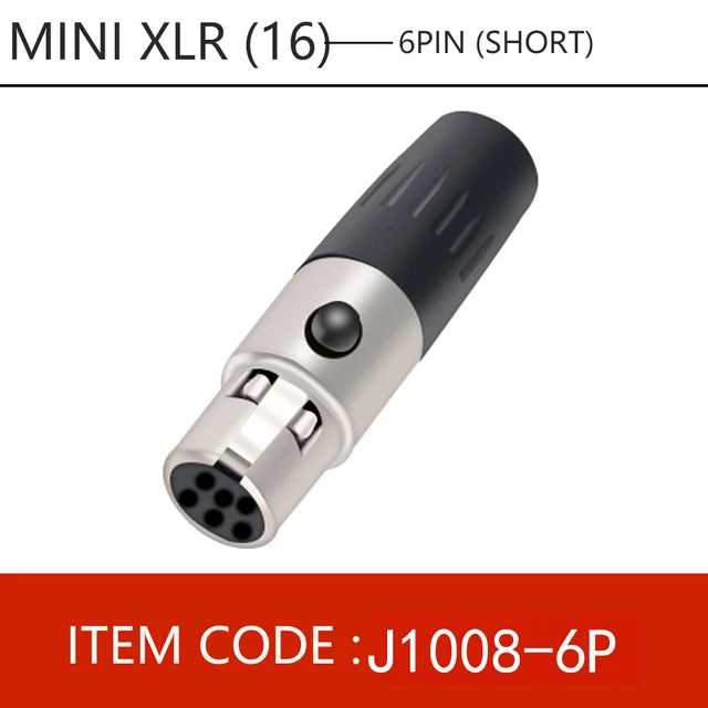 1pc Mini XLR 3 4 5 6 Pin Female Plug Small XLR Audio Microphone Connector MIC for Cable Soldering Straight 1x6 pin
