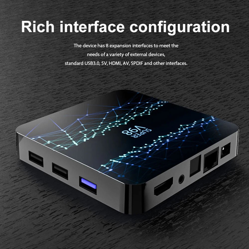 Wifi Bluetooth Tv Box 1080P Full HD Satellite Receiver V98 RK3318 2G+16G 32G Android 9.0 Network Set Top Box 4K Iptv TV Box