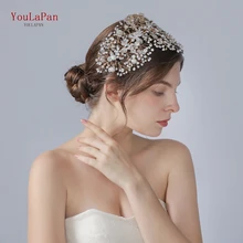 YouLaPan, HP240-G, золотые, свадебные аксессуары для волос, кристалл, свадебные украшения для волос, чародей для свадьбы, стразы, свадебная тиара
