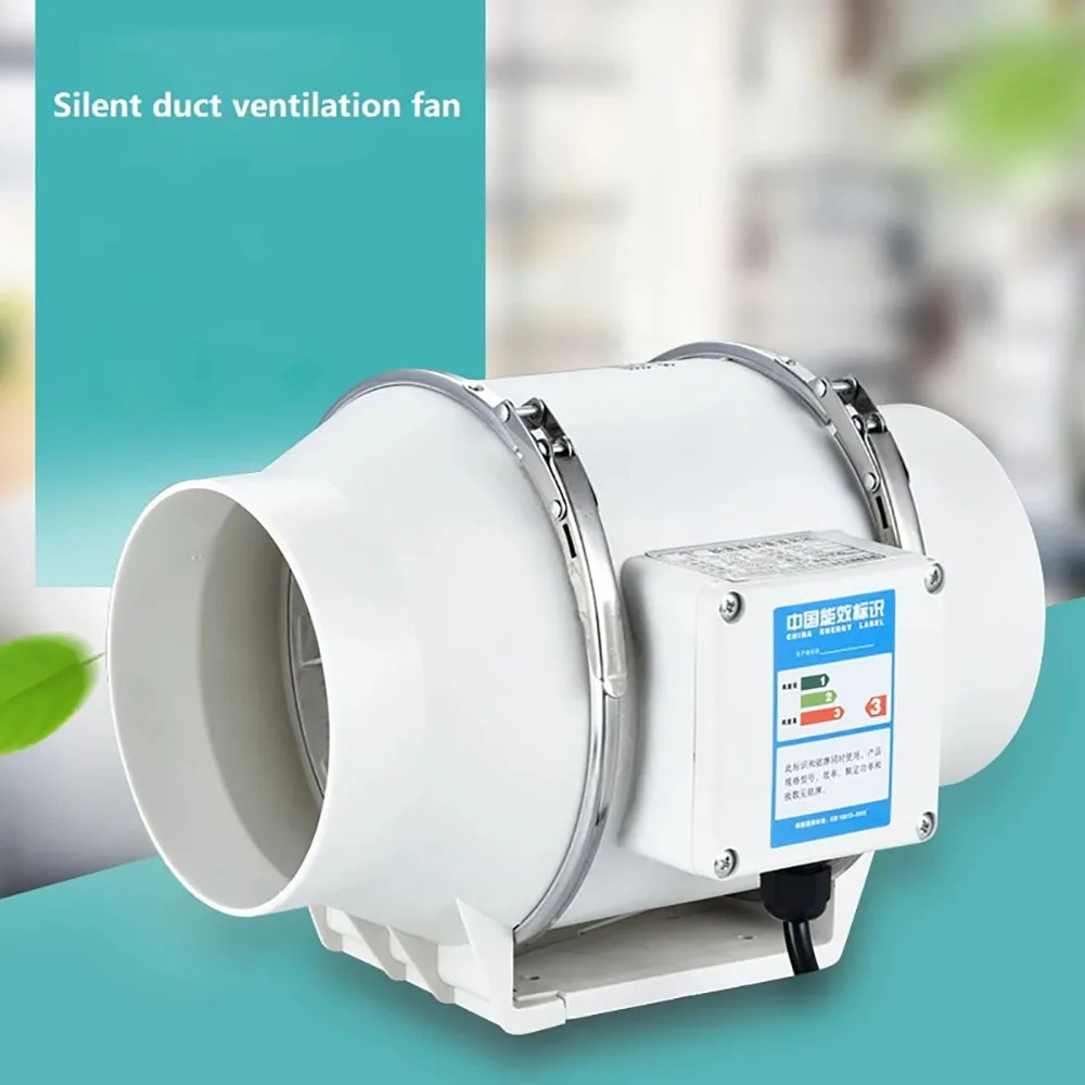 Exhaust Fans Home Silent Inline Pipe Duct Fan For Bathroom Extractor Ventilation Kitchen Toilet Wall Air Clean Ventilator 220V