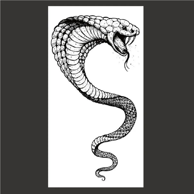 Waterproof Temporary Tattoo Stickers Black Snake Fake Tattoo Waist Body Arm Art Tattoo Stickers Lasting