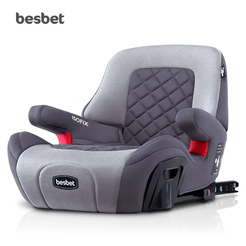 Детское сиденье-бустер От 3 до 12 лет, портативное детское автомобильное сиденье-бустер, портативное автомобильное кресло для безопасности, детское обеденное сиденье с ISOFIX интерфейсом - Цвет: gray