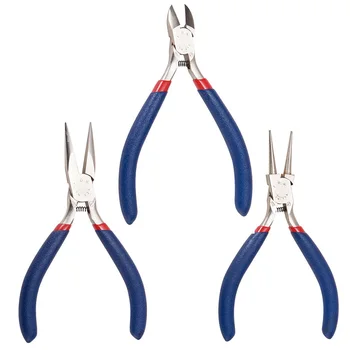 

3 Piece Set Jewelry Pliers Tool 316 Stainless Steel Blue Jewelry Pliers Diy Jewelry Making Hardware Tools