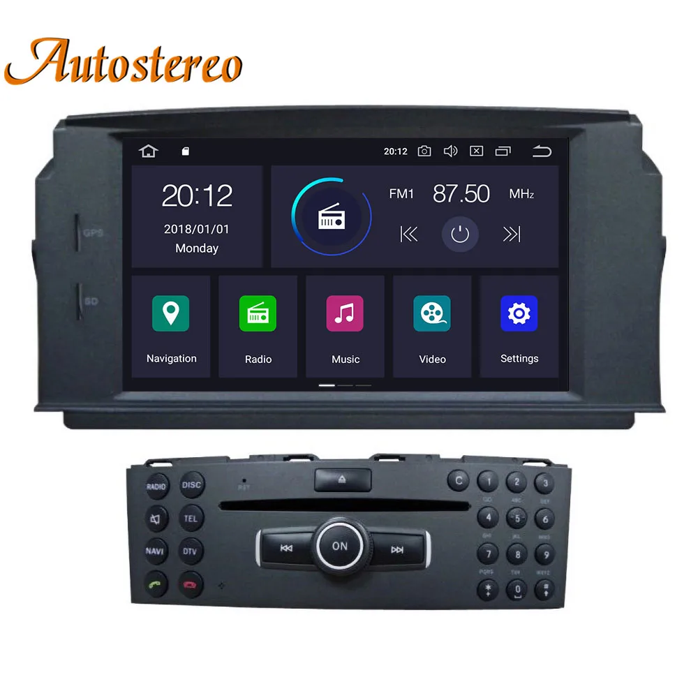 DSP Android 9,0 64 ГБ Автомобильный gps навигатор dvd-плеер для MERCEDES BENZ C Class C180/C200/C230 W204 автомобильное радио стерео головное устройство