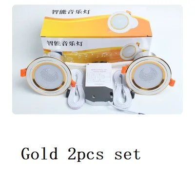 Remote Control Led Ceiling Round Downlight Bluetooth 4.0 Music App Smart Light Fixtures For Home Baseus Kitchen Indoor Lighting Gold 2pcs set