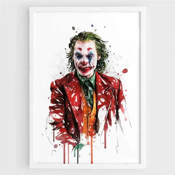 

2019 Joker movie watercolor art deco bar cafe Home Decor Nursery Kids Room Painting posters Art Decor canvas painting K575