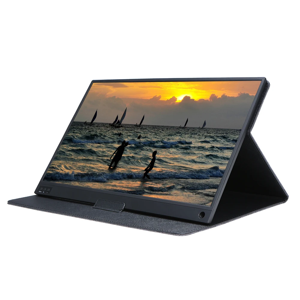T-bao портативный монитор 1920x1080 HD ips 15,6-дюймовый дисплей сенсорный экран монитор 8000 мАч аккумуляторная батарея с кожаным чехлом
