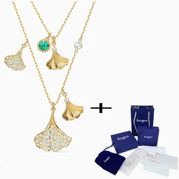 

SWA 2020 New Fashion Delicate Green Stunning Ginko Level Necklace Send Girlfriend Send Mother Birthday Holiday Romantic Gift