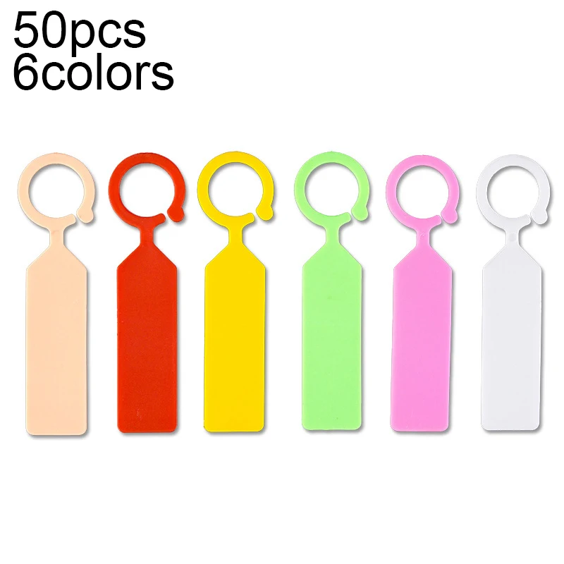 50PCS Plastic Plants Tags Nursery Garden Ring Label Pot Marker Stake Hanging Tags Greenhouse Bonsai Collar Tags