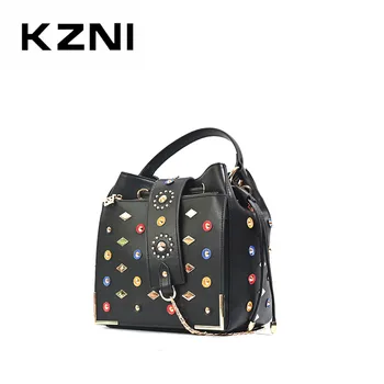 

KZNI Genuine Leather Purse Crossbody Shoulder Women Bag tote bag Clutch Female Handbags Sac a Main Femme De Marque 9119-1
