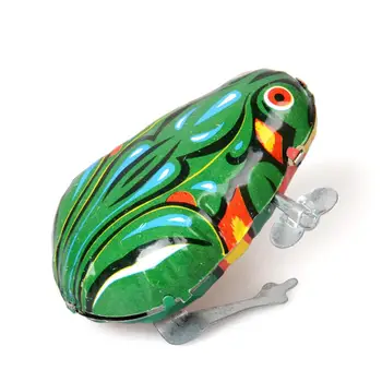 

Kuulee Children Vintage Clockwork Jumping Frog Metal Wing-up Metal Toys as Gifts