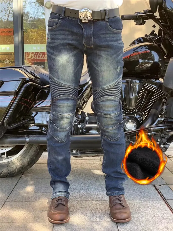 Мото rcycle брюки мужские мото джинсы зимние теплые мото rcycle джинсы мото rbike брюки мото кросс брюки Pantalon мото брюки - Цвет: Бежевый