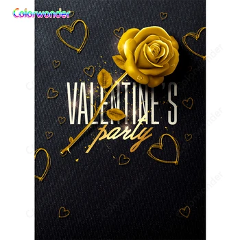

Photo Backdrops Gold Rose Party Pendant Valentine's Day Romantic Wedding Theme Photographic Backgrounds For Photo Studio