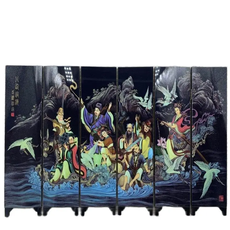 

Folding And Double Faced Chinese Movable Screen Painting Decorative Picture Eight Immortals Pictures