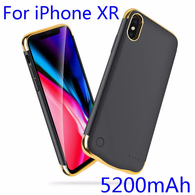 iXR-Black Тонкий чехол для зарядного устройства из матовой кожи для iPhone X XS Max XR Чехлы для портативного зарядного устройства внешняя задняя крышка для зарядки аккумулятора Funda - Цвет: iXR-Black