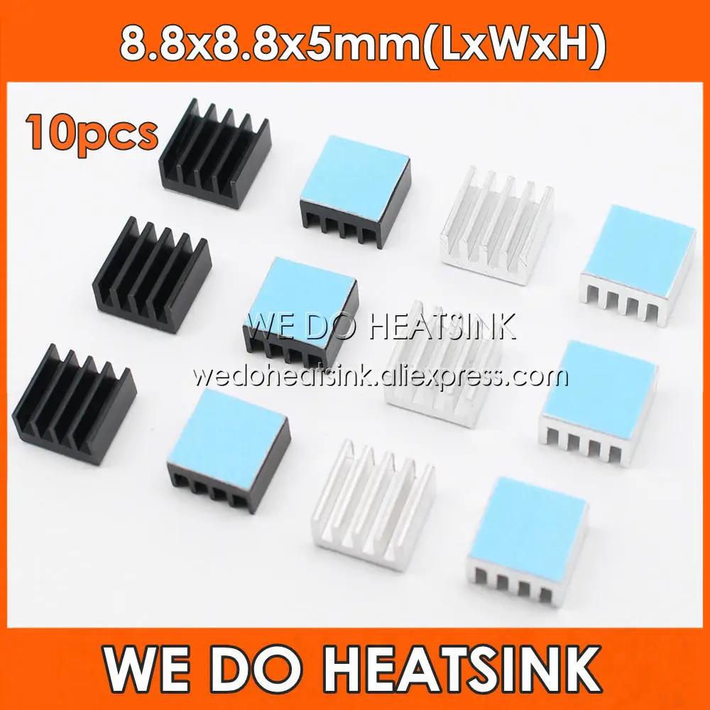 10 шт. алюминиевые радиаторы 8 8x8 8x5 мм с теплопроводной лентой 3M 8810|heatsink 10pcs|heat