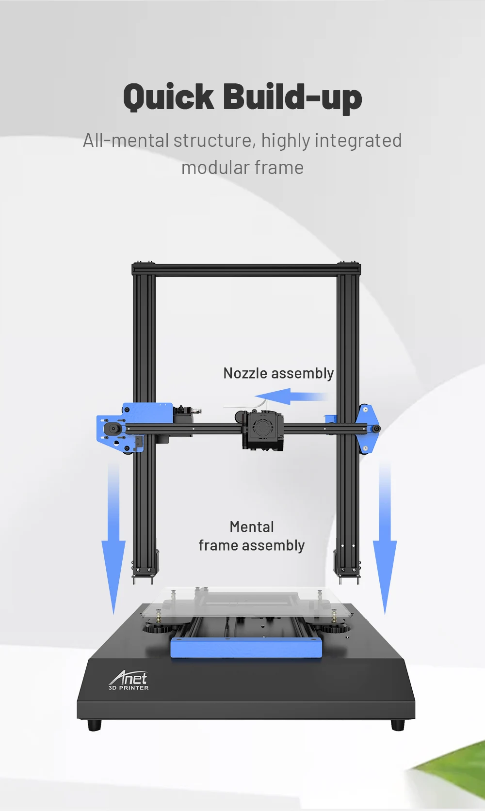 Anet ET5X 3D Printer Touch Screen Filament Detection Auto Leveling