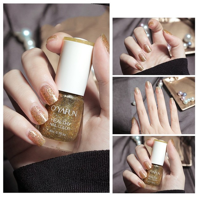 Colors Nail Polish Peel Off Normal Without Lamp Glitter Sequins Varnish Matte Quick Dry Waterproof Lasting Nail Polish