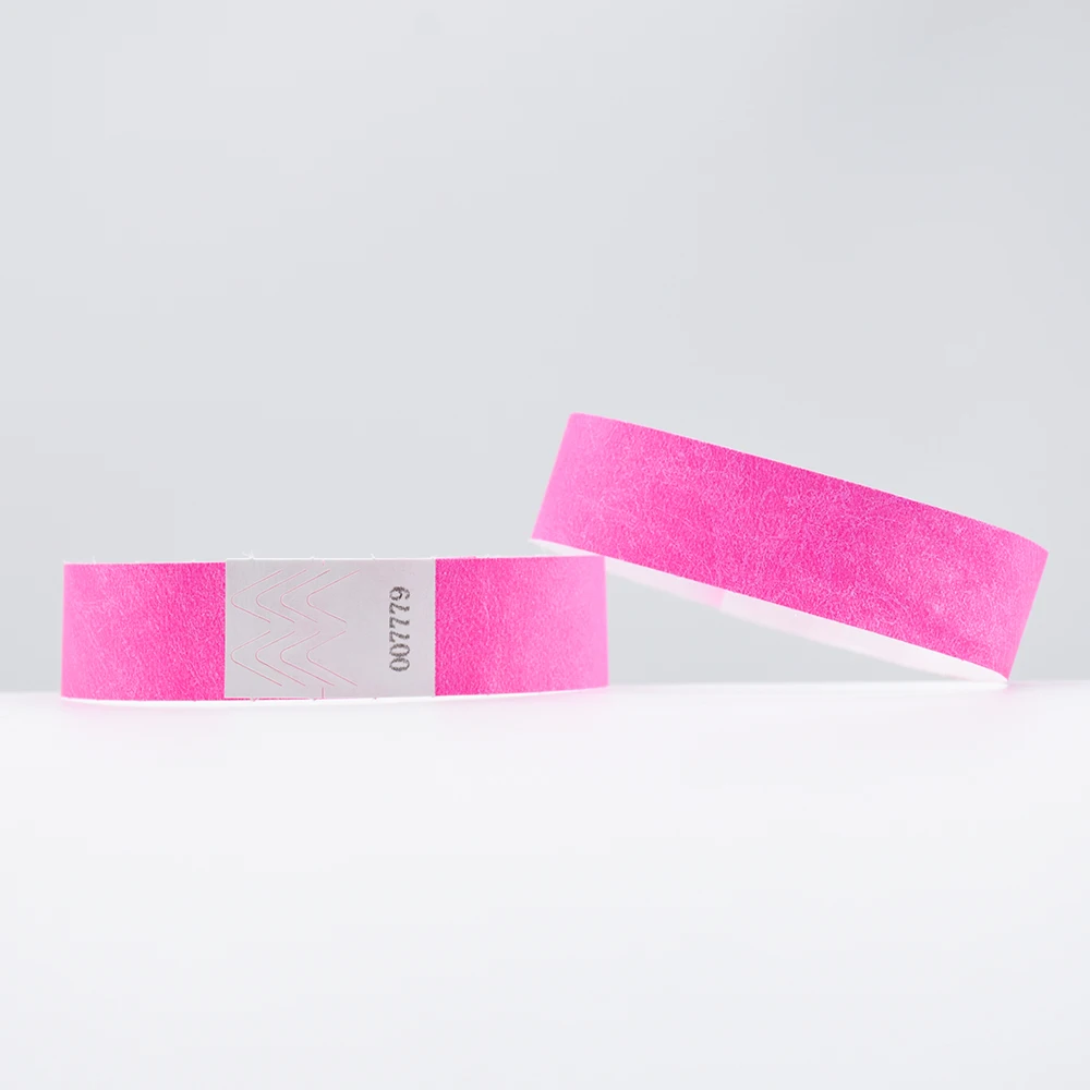 Tyvek Bracelet One Time Use 100 Pcs Different Neon Paper All Colors Wristbands for Events and Wedding Party