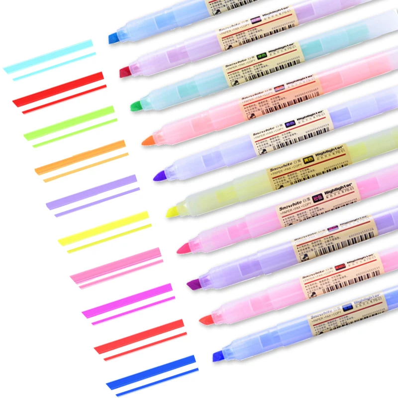 10 цветов, милый цветной художественный маркер, мягкий лайнер, маркер, флуоресцентная ручка, Kawaii, мягкий лайнер, сделай сам, пастельный Жидкий Мел