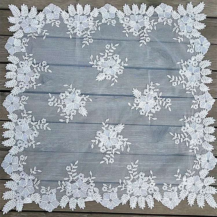 

European Lace Center Embroidered Border Pendant Tablecloth Bedroom Balcony Round Table Cover Cloth Party Banquet Decoration Mat
