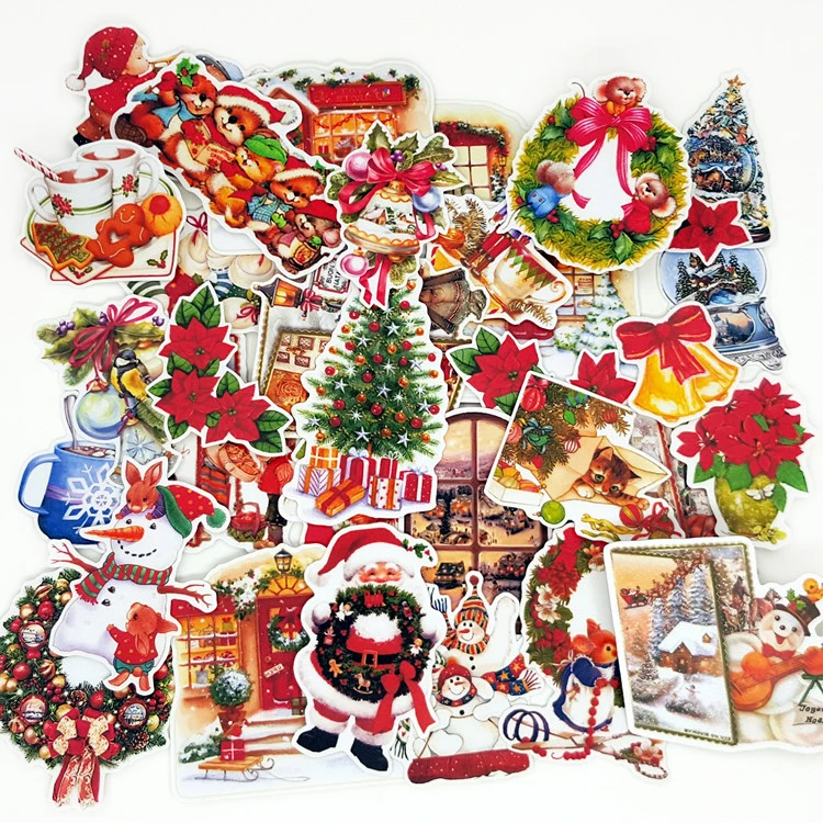 Decorative stickers floral stickers 33PCS Christmas stickers crafts And Scrapbooking stickers kids toys book Decorative sticker DIY stationery