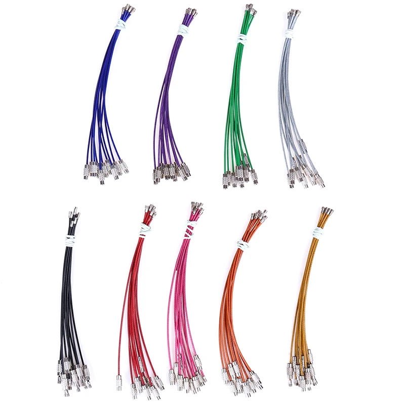 10 шт. проволока из нержавеющей стали брелок колцо для ключей круг Веревка кабель