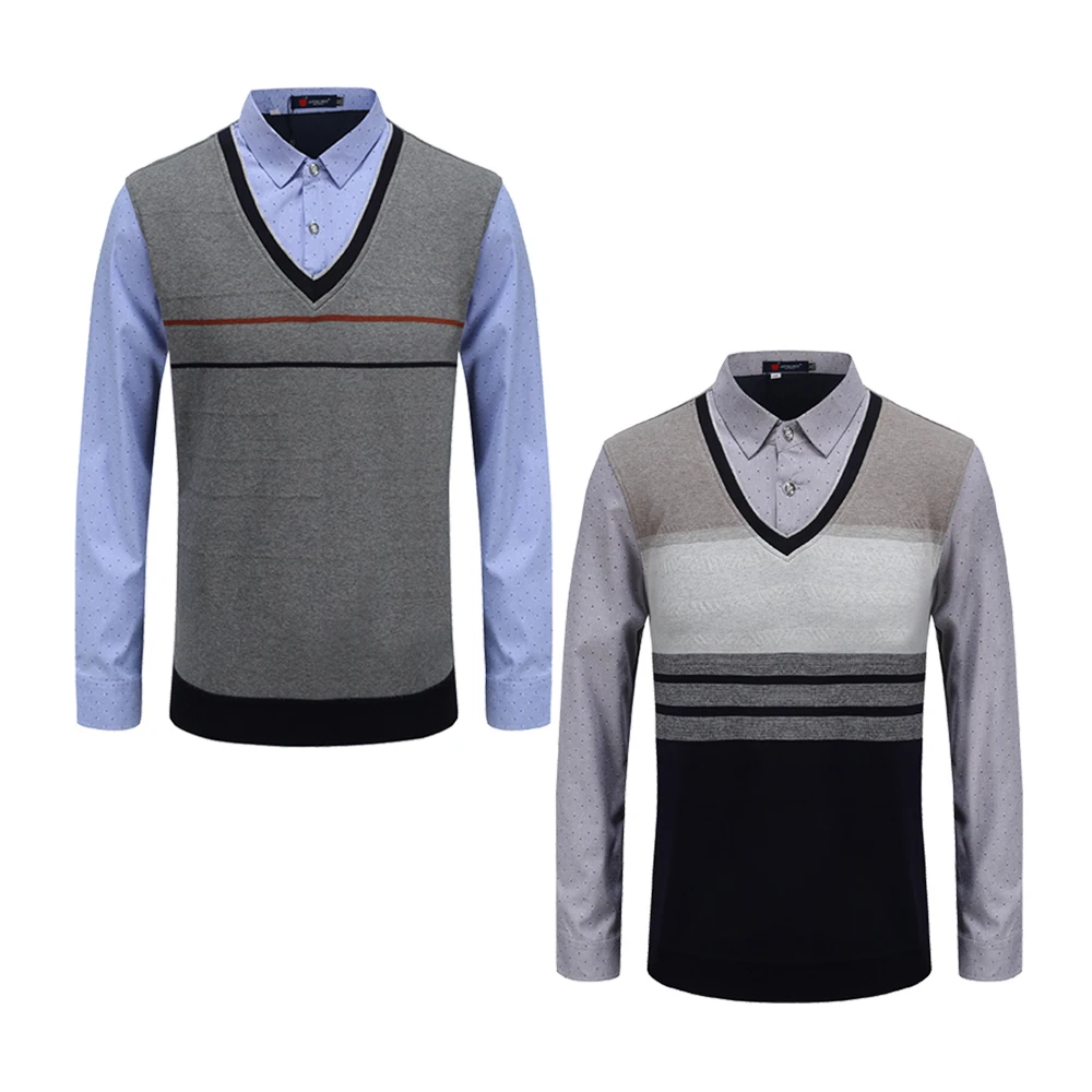 Новейшая официальная рубашка, теплый свитер, деловая офисная рубашка, мужские дизайнерские зимние свитера для мужчин